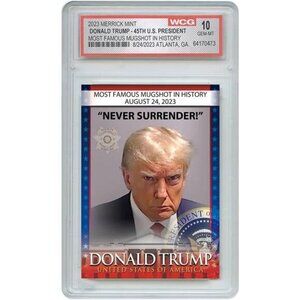Trump Mugshot Collector Trading‎ Card - Graded Gem Mint 10 - Trump Collectibles